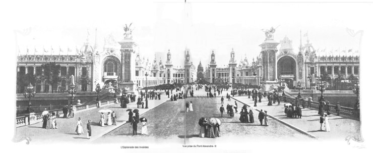 Exposition Universelle 1900 - Exposition Universelle 1900 LEsplanade des Invalides vue depuis le Pont Alexandre-III.jpg